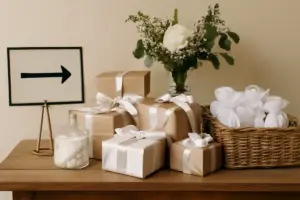 Come si decora una postazione per regali o bomboniere? Soluzioni pratiche che guidano gli ospiti con stile