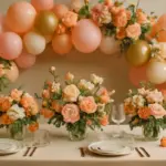 Decorazioni floreali abbinate ai palloncini: il mix trendy che esalta la tavola senza sforzo