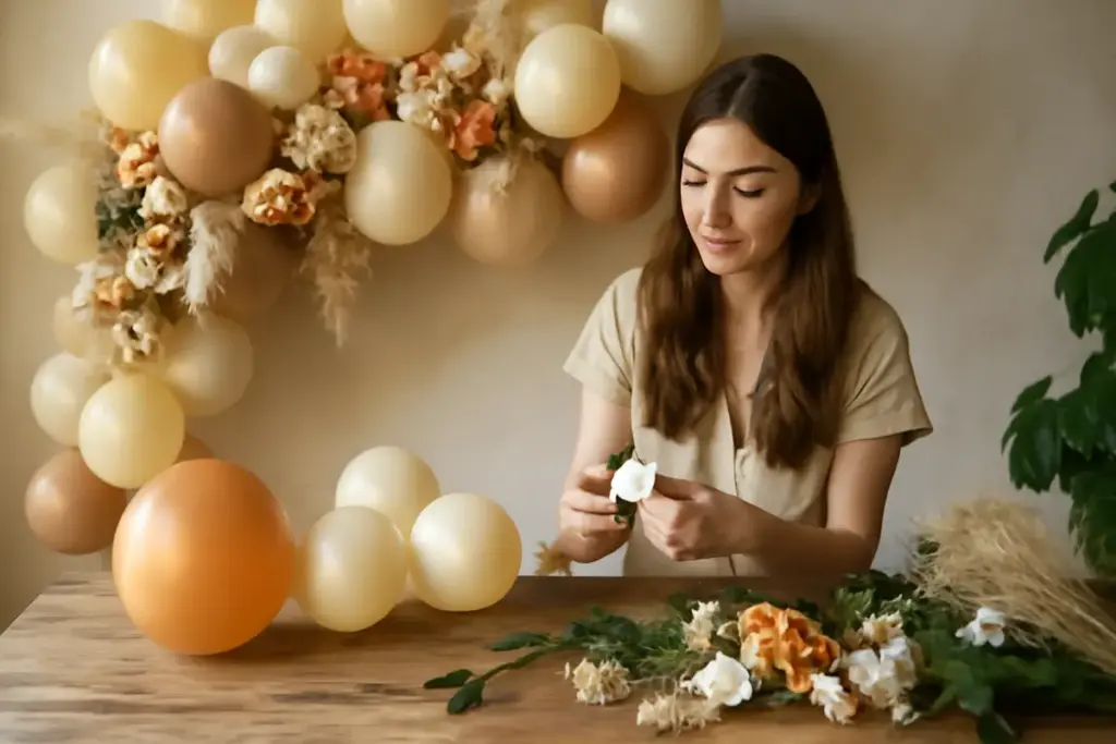 Tutorial ghirlande floreali con palloncini: come realizzare un allestimento boho chic senza esperienza