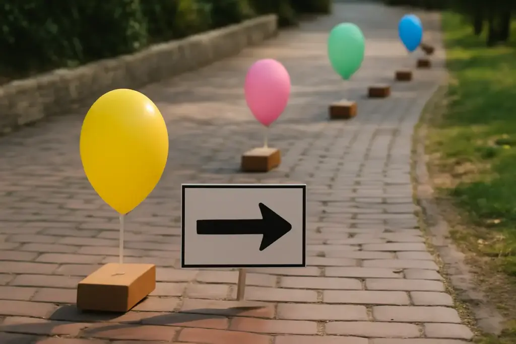 Come utilizzare i palloncini per segnare percorsi? La soluzione simpatica per guidare gli invitati alla festa