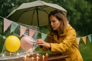 Come proteggere le decorazioni in caso di pioggia? I trucchi per feste outdoor senza imprevisti